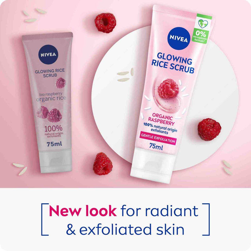 Nivea Face Glowing Rice Scrub Raspberry 75ml
