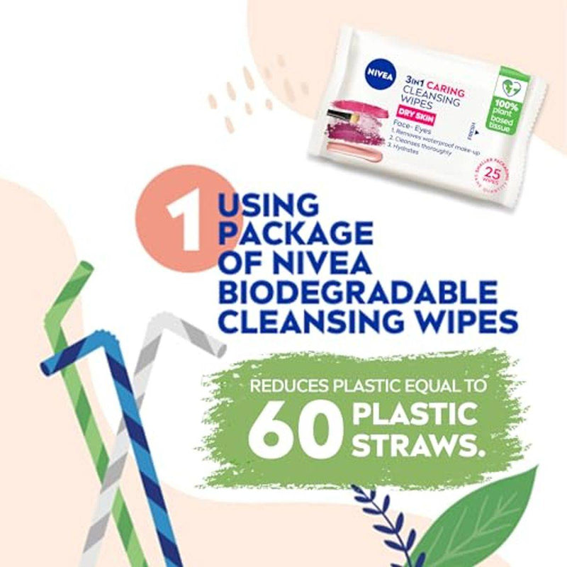 Nivea Face Cleansing Wipes 3in1 Gentle 25 Pieces