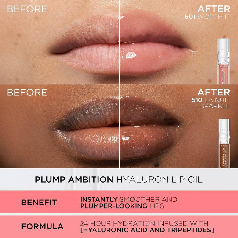 Loreal Paris Plump Ambition Hyaluron Lip Oil 201 Milky Nu