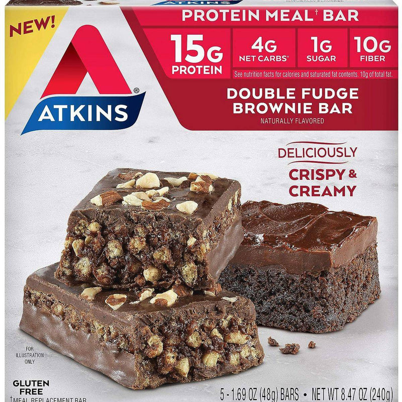 Atkins Meal Protein Bar Double Fudge Brownie 48g