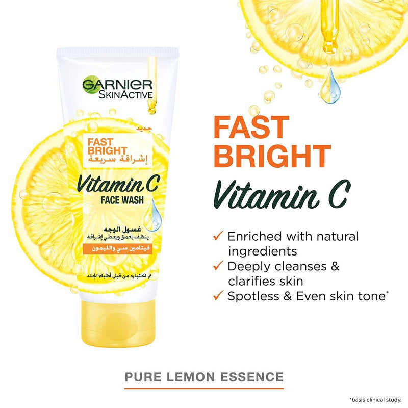 Garnier SkinActive Fast Bright Vitamin C Face Wash 100ml
