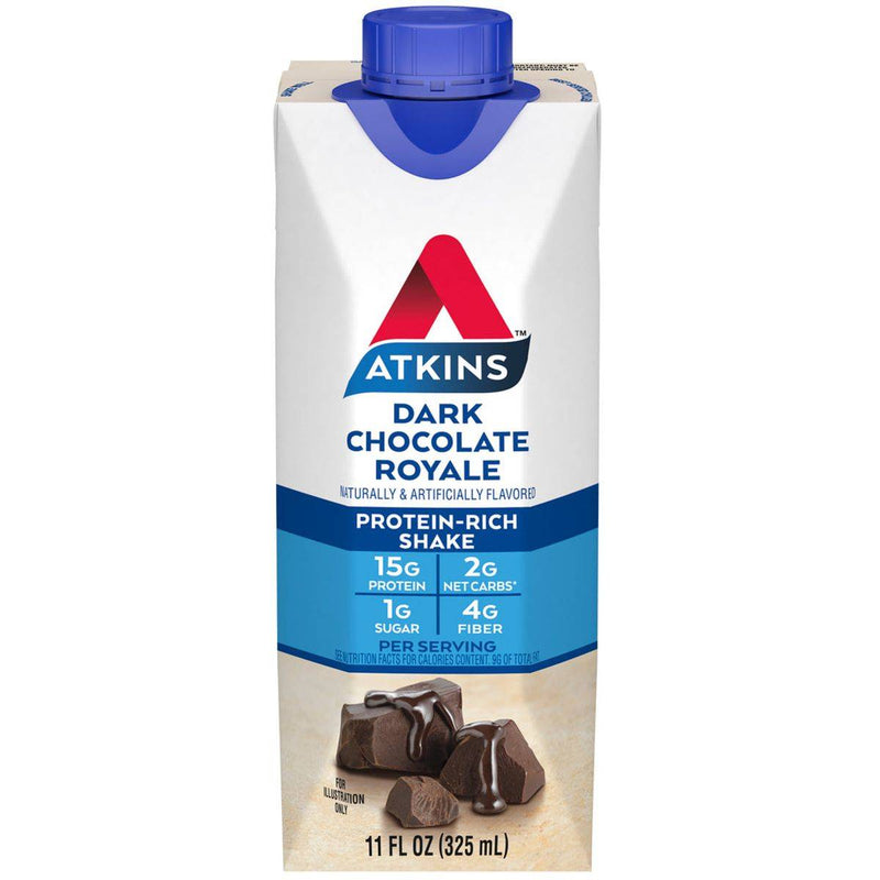 Atkins Protein Rich Shake Ready To Drink Dark Chocolate Royale 325ml