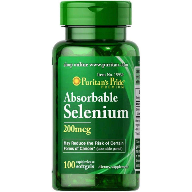 Puritans Pride Selenium Absorbable 200mcg 100 Softgels