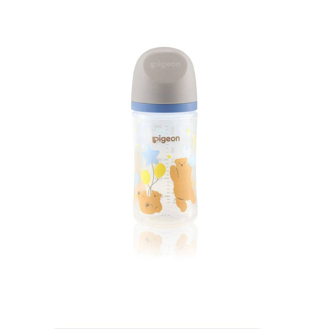 Pigeon SofTouch Plastic Bottle Decorated 3 Months+ Bear 240ml