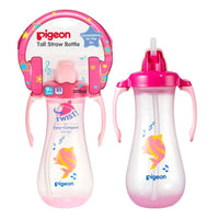 Pigeon Tall Straw Bottle 300ml Pink