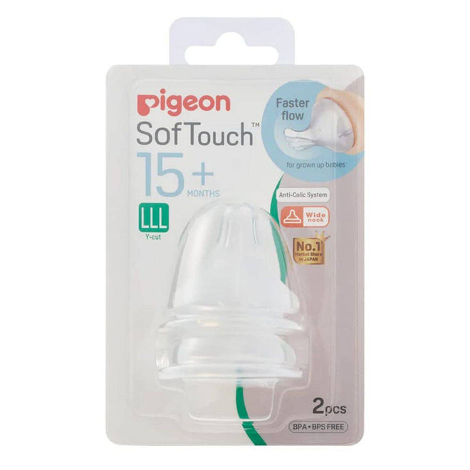 Pigeon SofTouch Wide Neck Nipple LLL 2 Pieces
