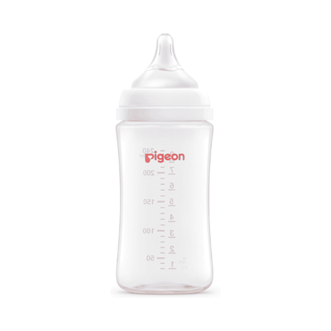 Pigeon SofTouch Plastic Bottle 3 Months+ Latch on Line 240ml