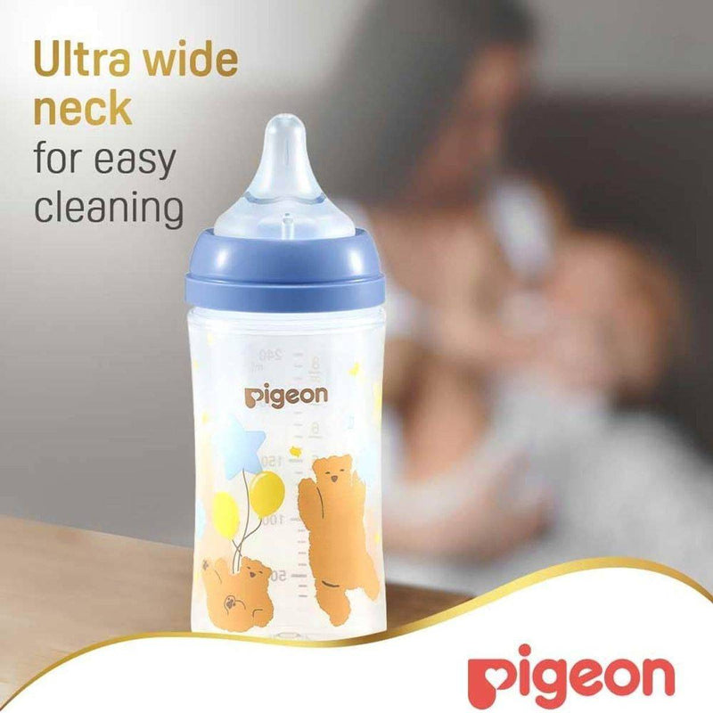 Pigeon SofTouch Plastic Bottle Decorated 3 Months+ Bear 240ml