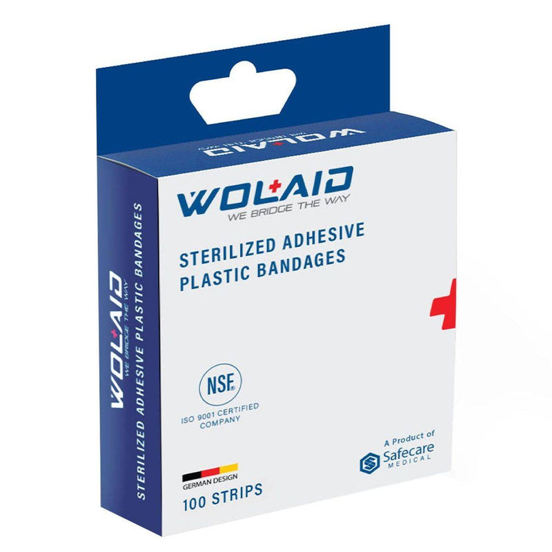 Wolaid Sterilized Adhesive Plastic Bandages 100 Long Strips