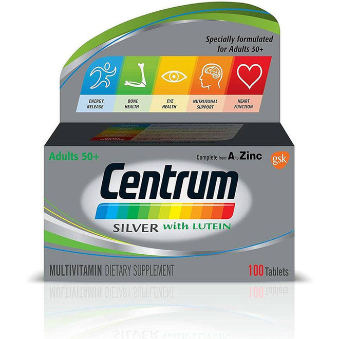 Centrum Silver with Lutein Adults 50+ 100 Tablets