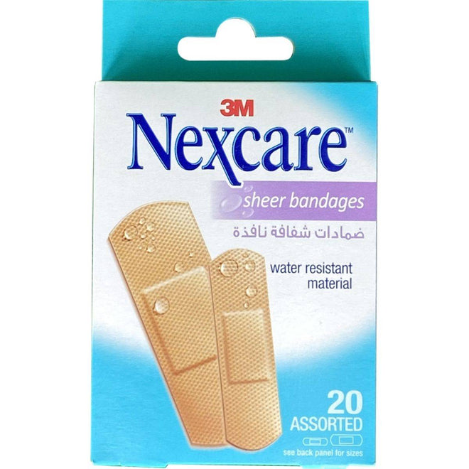 Nexcare Bandages Sheer Assorted 20 Plasters