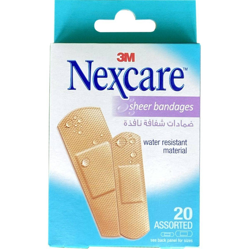 Nexcare Bandages Sheer Assorted 20 Plasters