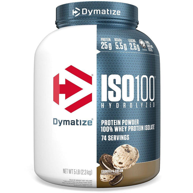 Dymatize ISO 100 Hydrolyzed 100% Whey Protein Powder Cookies & Cream 2.3kg