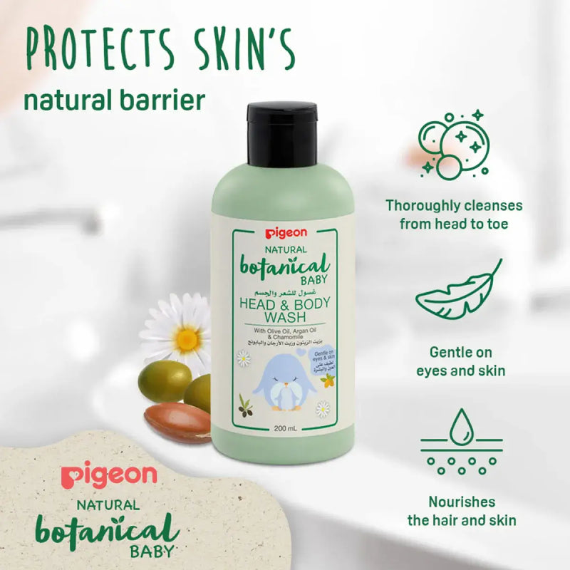 Pigeon Natural Botanical Baby Head & Body Wash 200ml