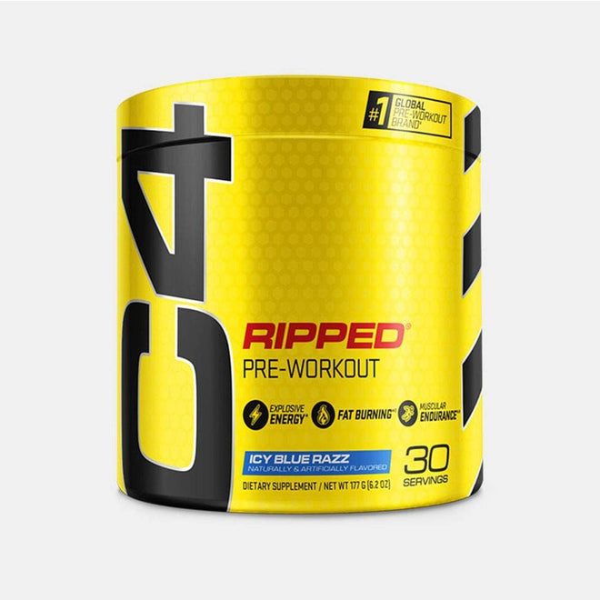 Cellucor C4 Ripped Pre Workout Powder Icy Blue Razz 30 Serves 180g