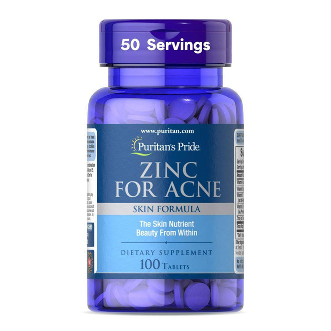 Puritans Pride Zinc For Acne 100 Tablets