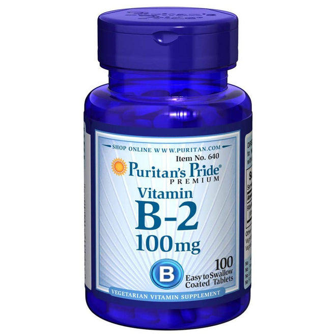 Puritans Pride Vitamin B2 100mg 100 Tablets
