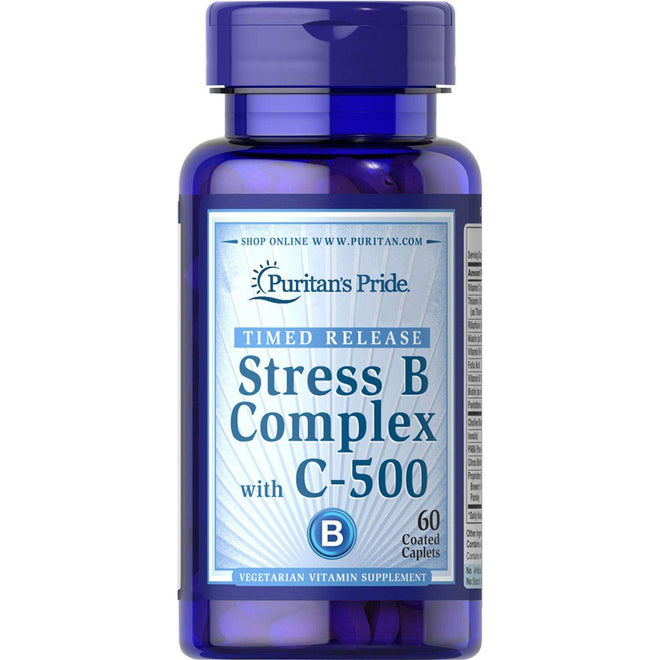 Puritans Pride Stress B Complex With Vit C 500 60 Tablets