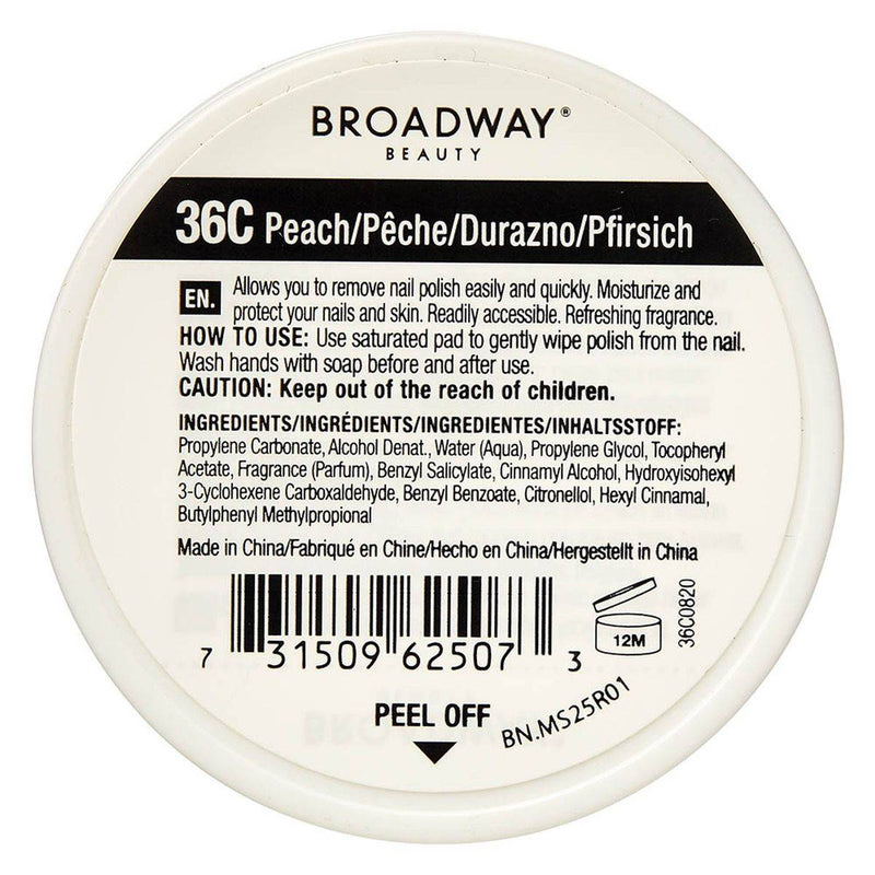 Kiss Broadway Beauty Nail Polish Remover Peach 32 Pads