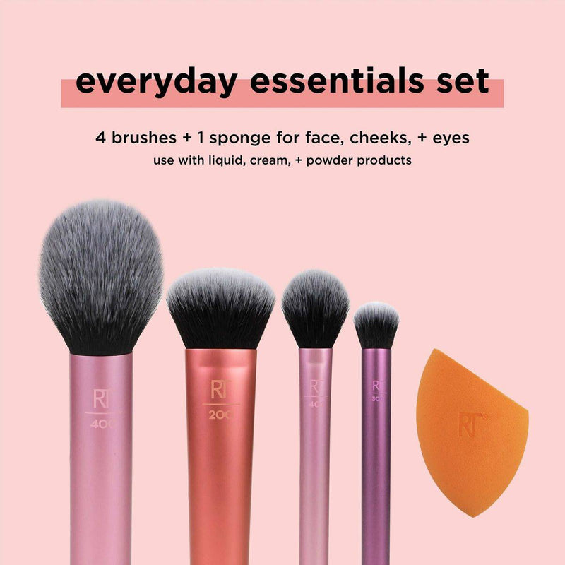 Real Techniques Makeup Brush Everyday Essentials Set 5 Pieces