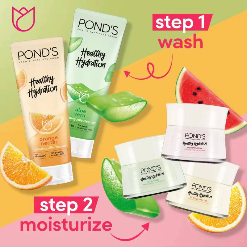 Ponds Healthy Hydration Gel Facial Cleanser Orange Nectar 100ml