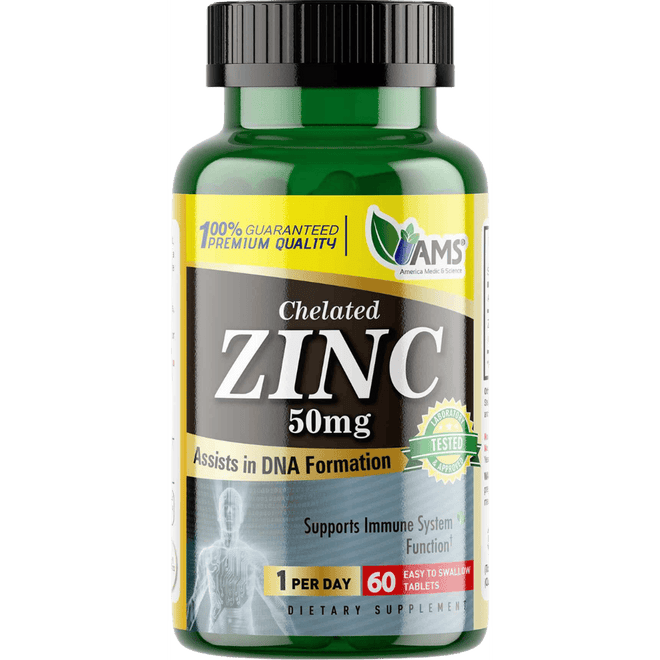 AMS Zinc Chelated 50mg 60 Tablets