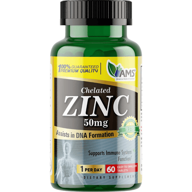 AMS Zinc Chelated 50mg 60 Tablets