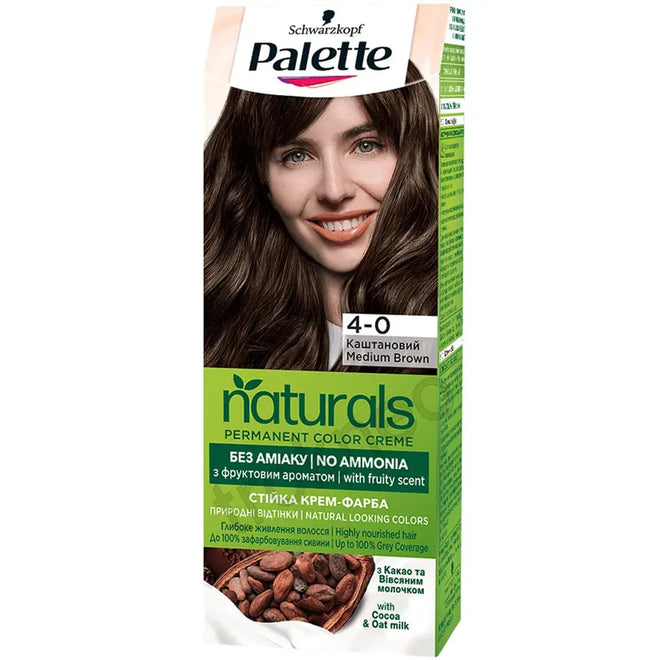 Schwarzkopf Palette Permanent Natural Colors Cream 4-0 Medium Brown