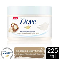 Dove Exfoliating Body Polish Scrub Macadamia & Rice Milk 225ml