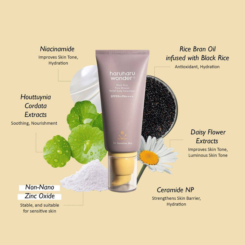 Haruharu Wonder Black Rice Pure Mineral Relief Daily Sunscreen SPF50+ 50ml