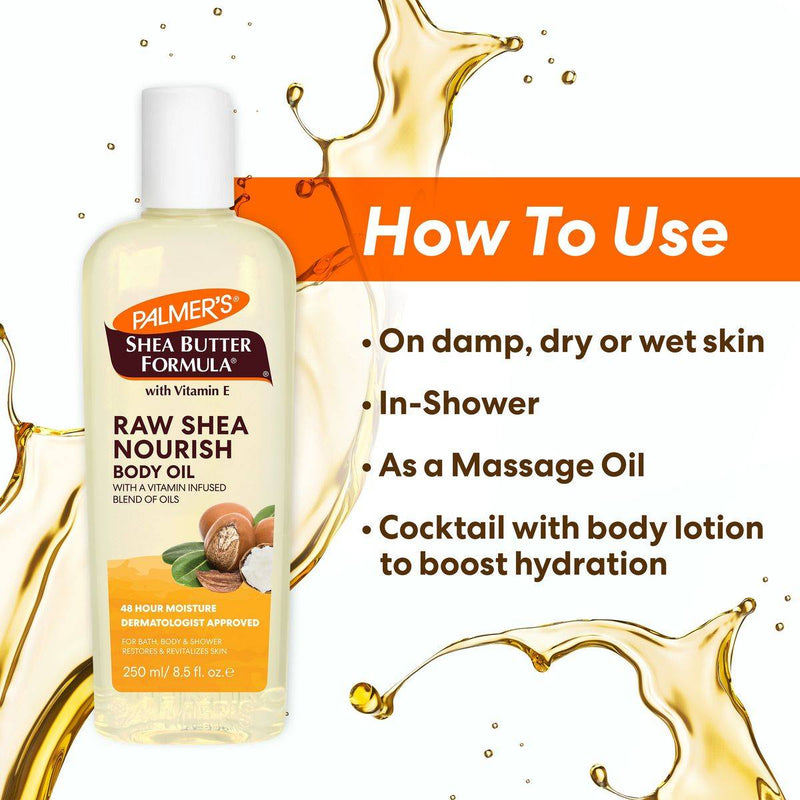 Palmers Shea Butter Formula With Vitamin E Raw Shea Nourish Body Oil 250ml