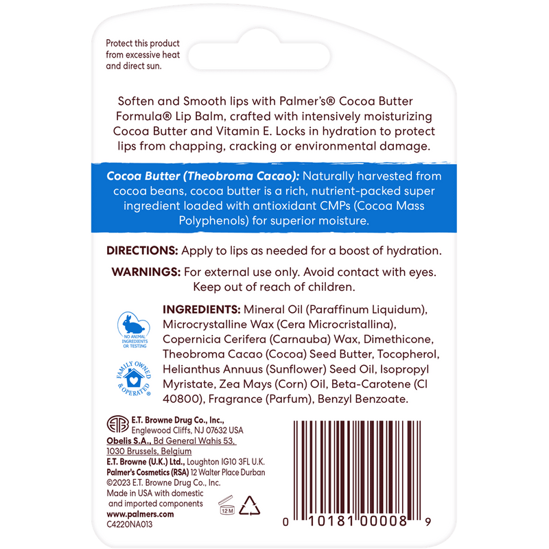 Palmers Cocoa Butter Formula With Vitamin E Soften Smoothes Lip Balm 4g