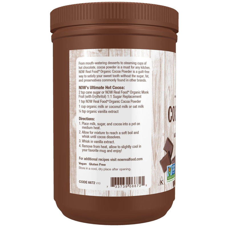 Now Real Food Cocoa Powder Pure Organic 340g