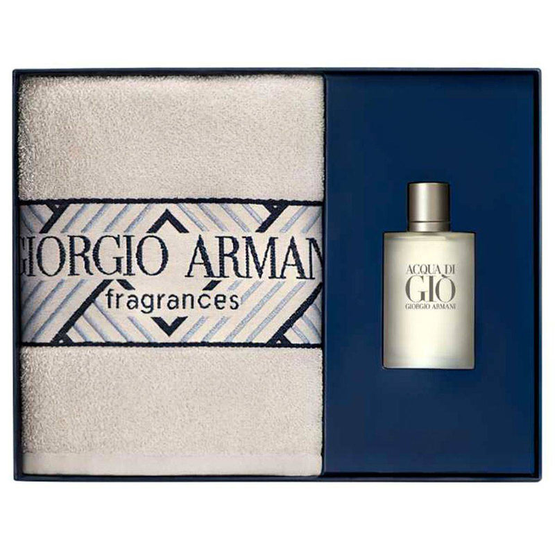 Giorgio Armani Acqua Di Gio Pour Homme (M) Set B EDT 100ml Refillable + Beach Towel