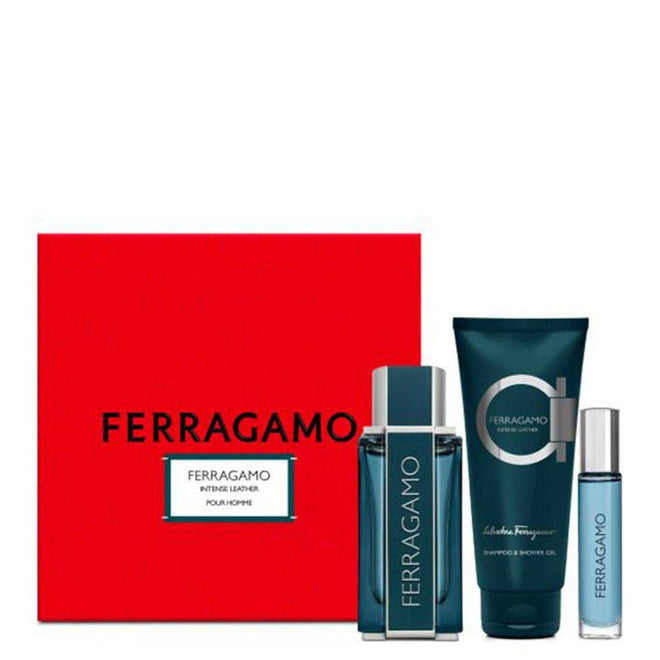Salvatore Ferragamo Intense Leather (M) Set EDP 100ml + EDP 10ml + Shampoo & Showergel 100ml