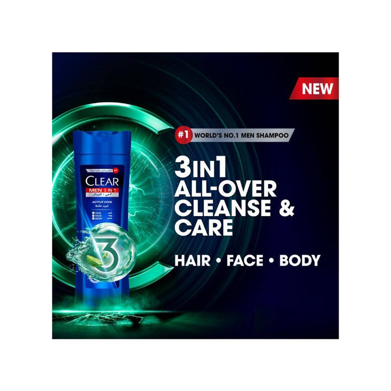 Clear Men Shampoo & Conditioner 3 In 1 Active Cool 400ml