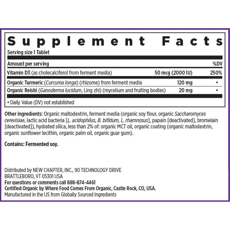 New Chapter Fermented Vitamin D3 2000IU 30 Tablets