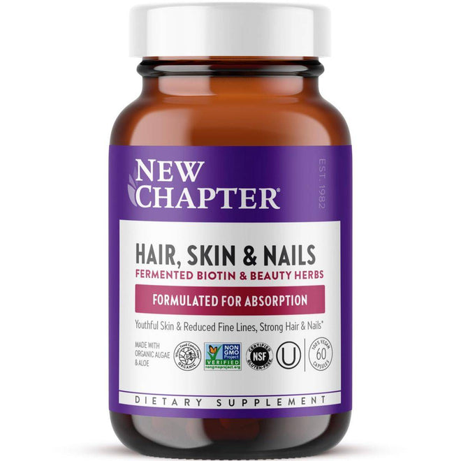 New Chapter Hair Skin & Nails Fermented Biotin & Beauty Herbs 60 Capsules