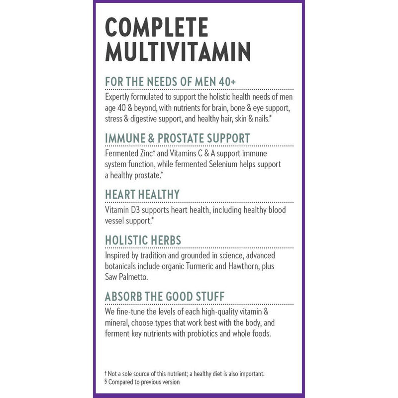 New Chapter One Daily Every Mans Multivitamin 40+ 72 Tablets