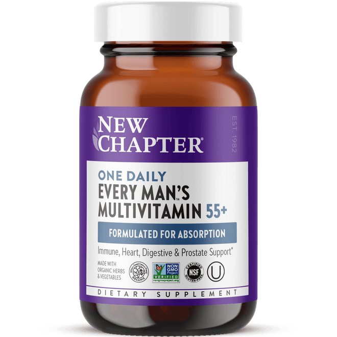 New Chapter One Daily Every Mans Multivitamin 55+ 72 Tablets