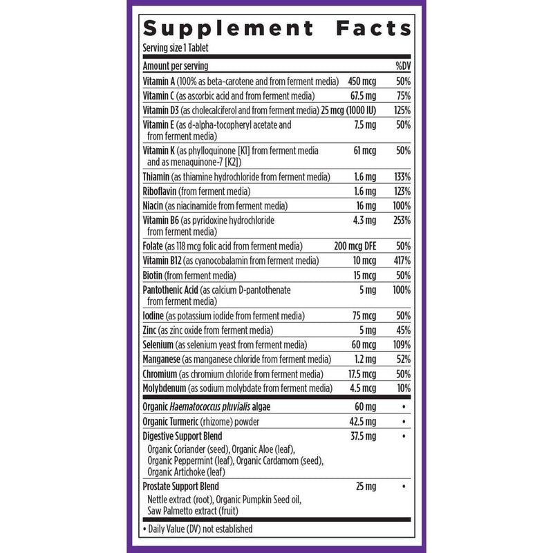 New Chapter One Daily Every Mans Multivitamin 55+ 72 Tablets