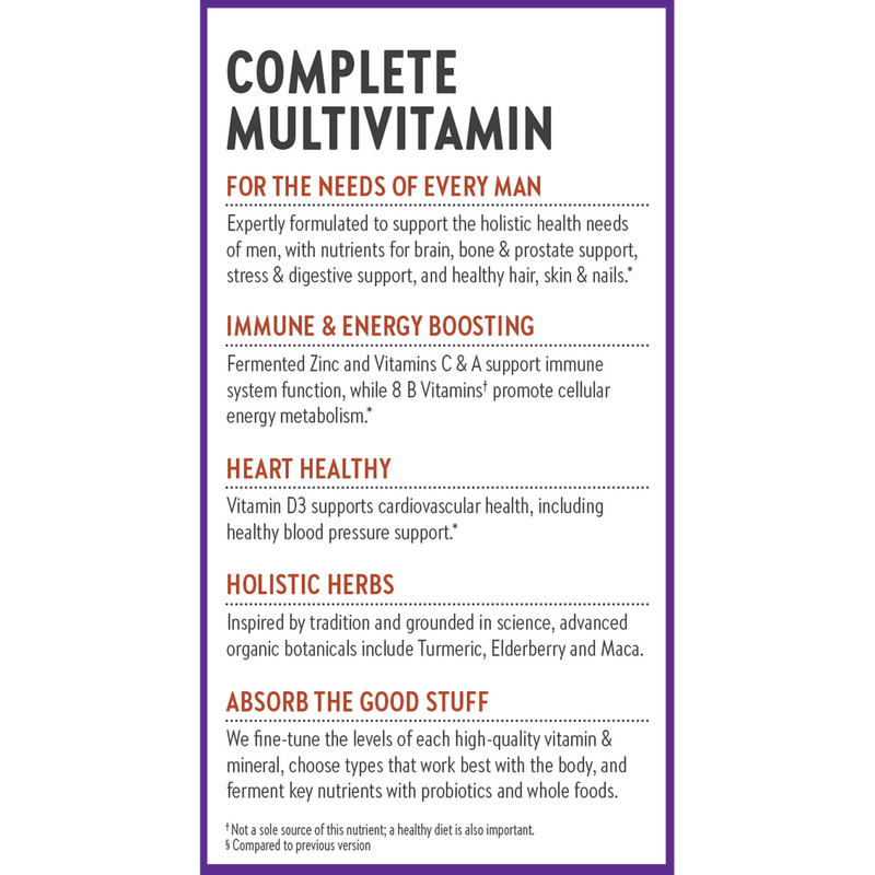 New Chapter One Daily Every Mans Multivitamin 72 Tablets