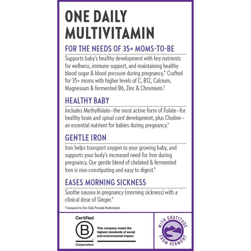 New Chapter One Daily Prenatal Multivitamin 35+ 30 Tablets