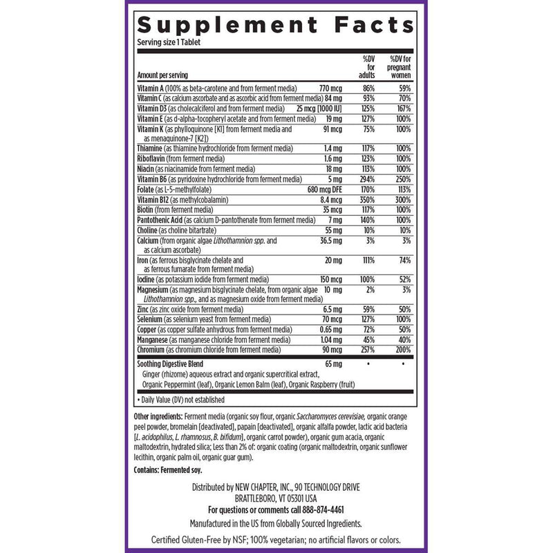 New Chapter One Daily Prenatal Multivitamin 35+ 30 Tablets
