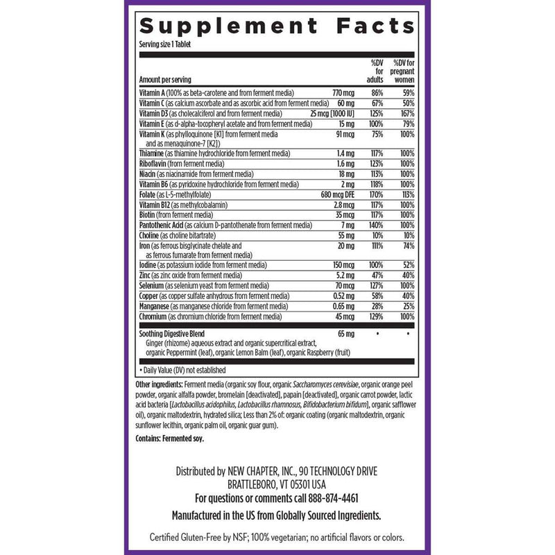 New Chapter One Daily Prenatal Multivitamin 60 Tablets