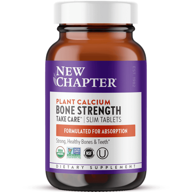 New Chapter Plant Calcium Bone Strength Take Care 60 Slim Tablets