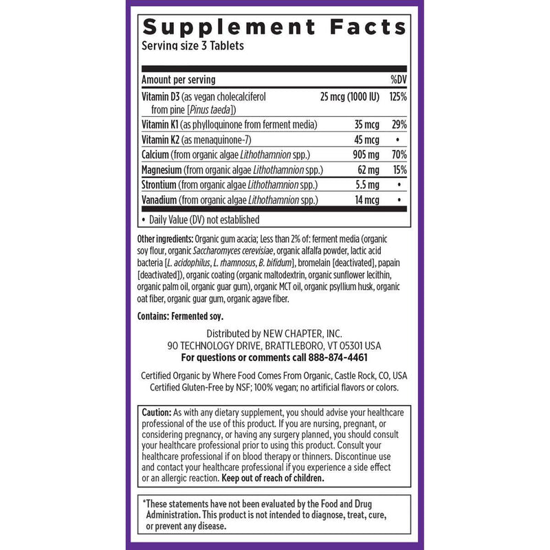 New Chapter Plant Calcium Bone Strength Take Care 60 Slim Tablets
