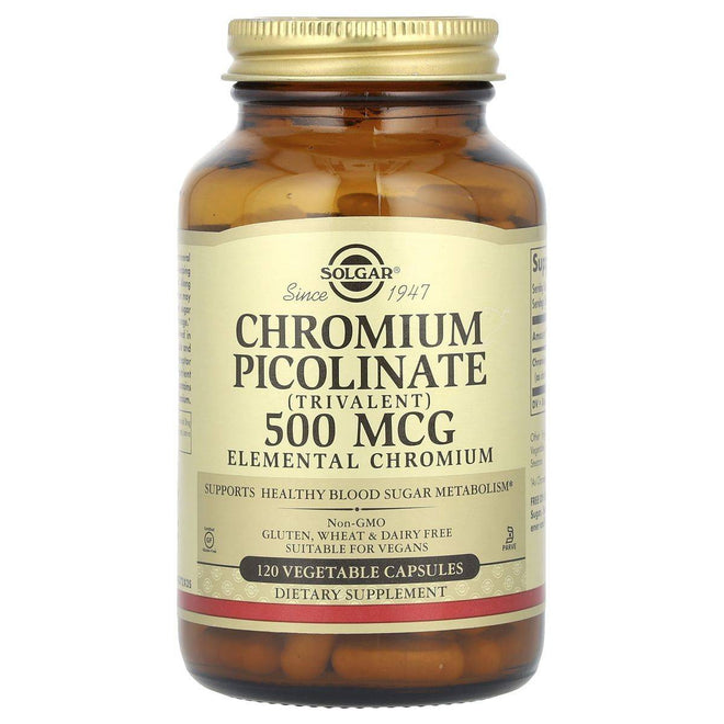 Solgar Chromium Picolinate 500mcg 120 VegeCapsules