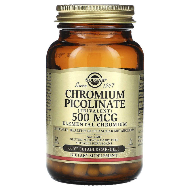 Solgar Chromium Picolinate 500mcg 60 VegeCapsules