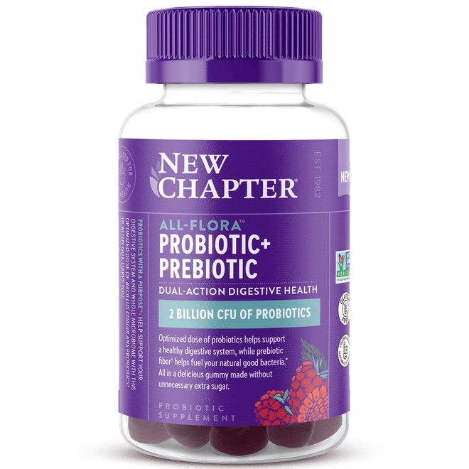 New Chapter All-Flora Probiotic + Prebiotic Dual Action Digestive Health 60 Gummies